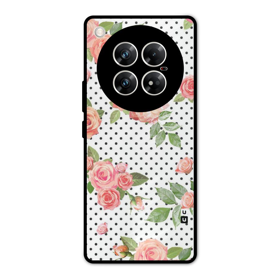 Polka Bloom White Metal Back Case for Infinix Zero 40 5G
