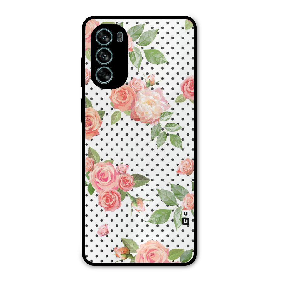 Polka Bloom White Metal Back Case for Moto G62