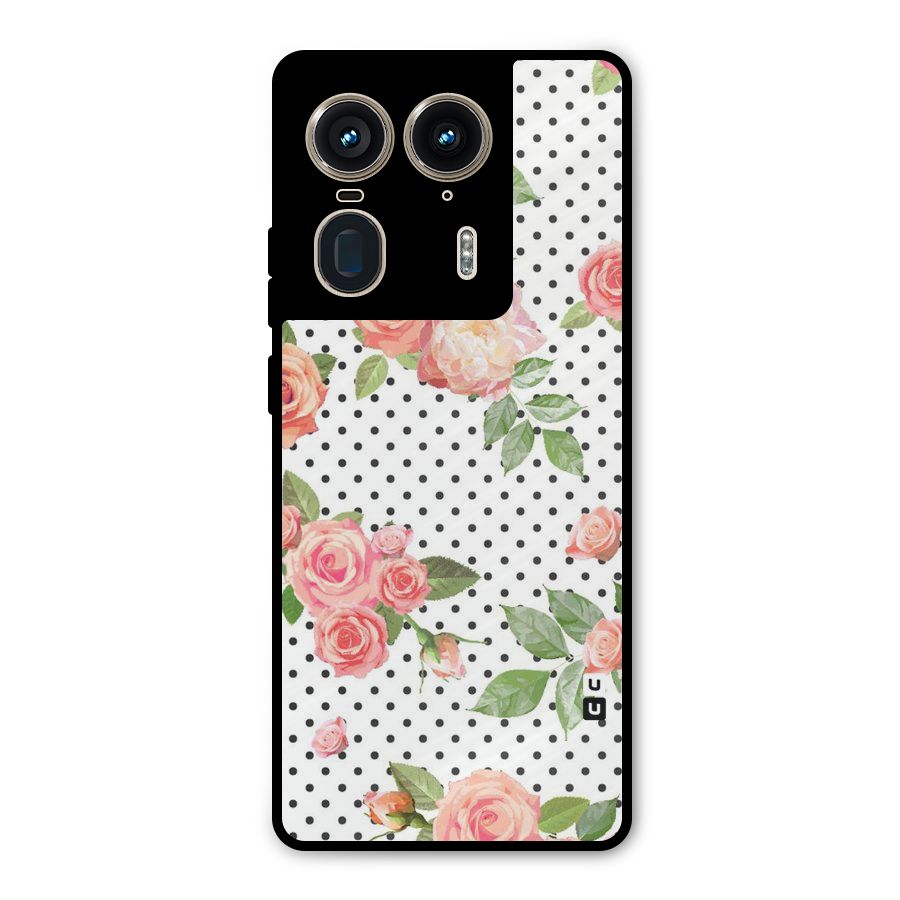 Polka Bloom White Metal Back Case for Motorola Edge 50 Ultra