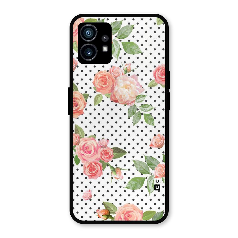 Polka Bloom White Metal Back Case for Nothing Phone 1