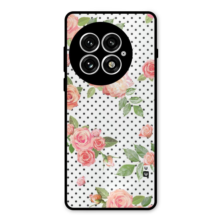 Polka Bloom White Metal Back Case for OnePlus 13