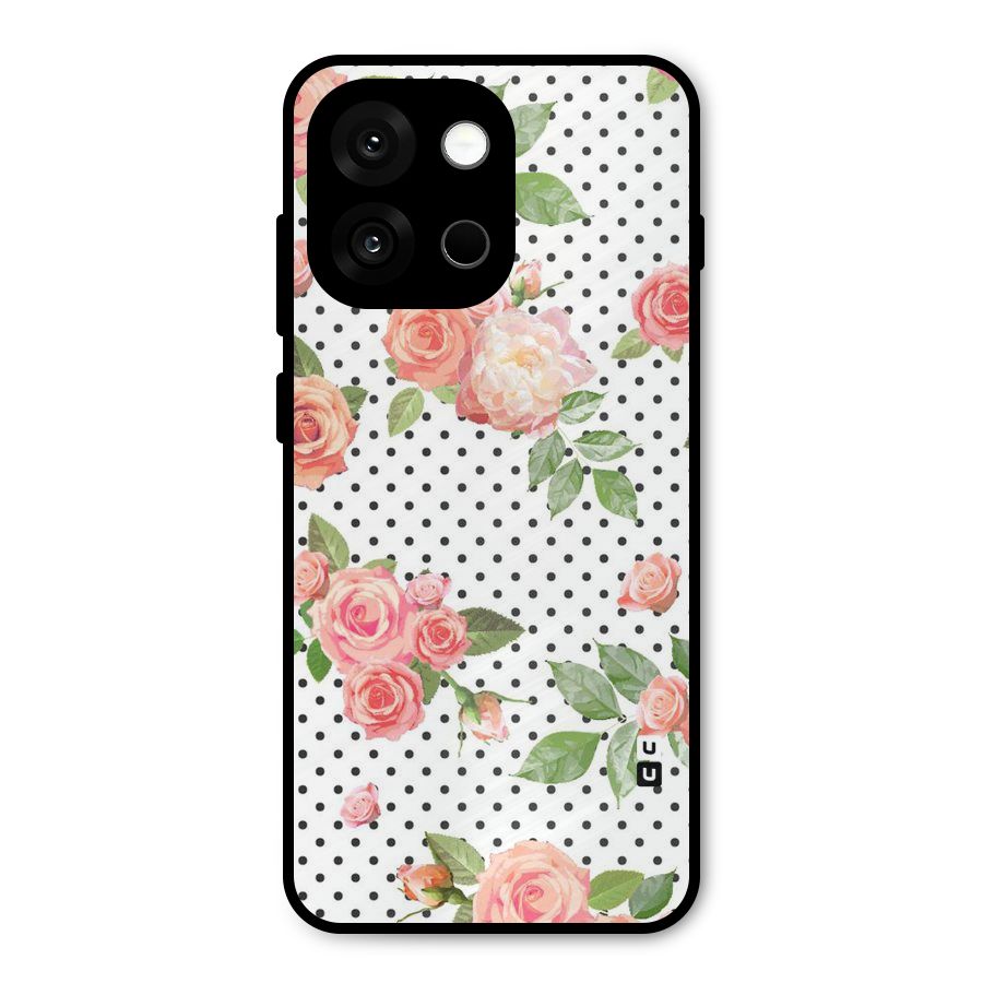 Polka Bloom White Metal Back Case for OnePlus 13s