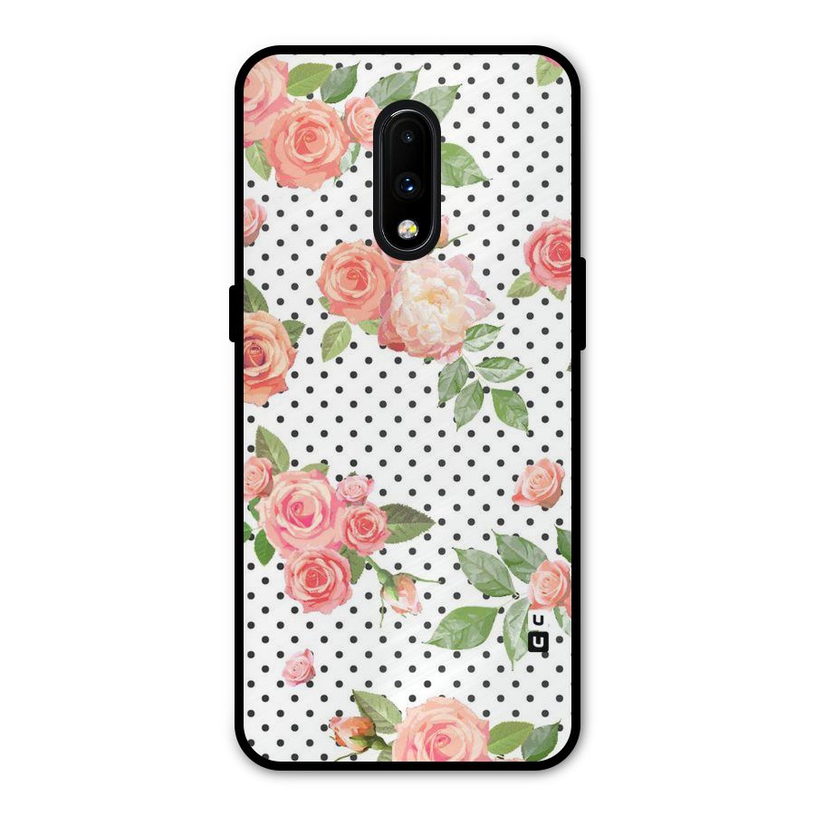 Polka Bloom White Metal Back Case for OnePlus 7