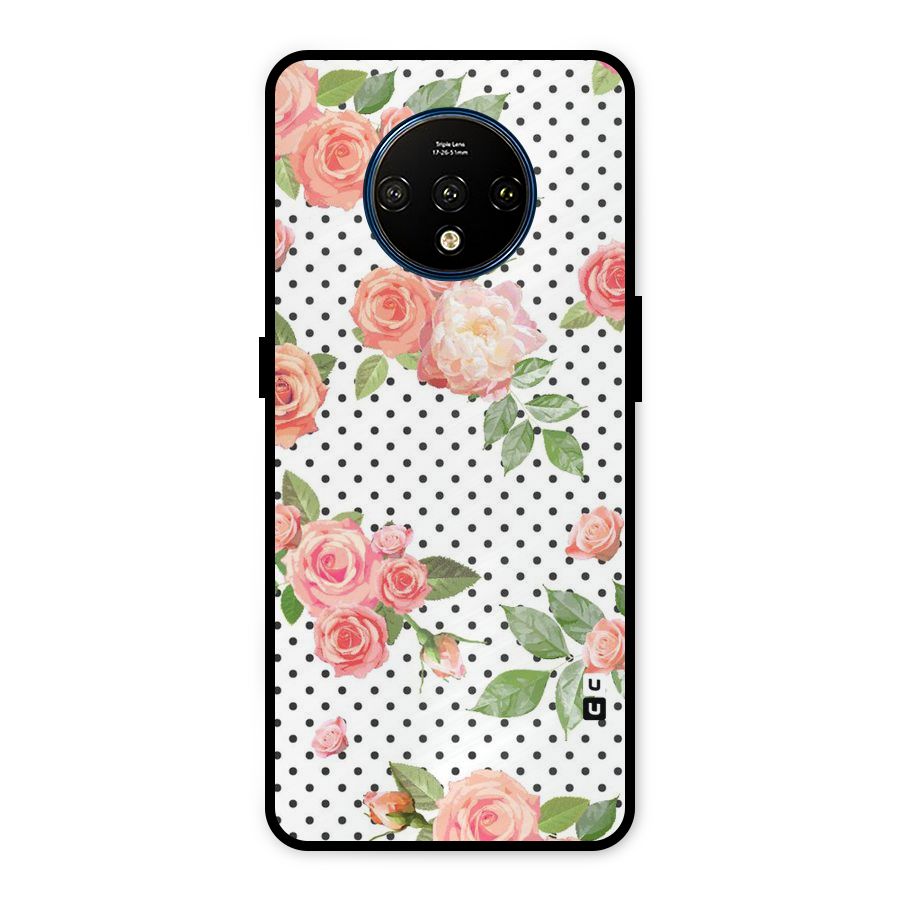 Polka Bloom White Metal Back Case for OnePlus 7T