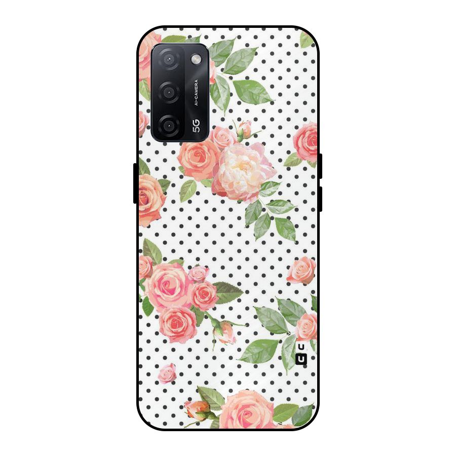 Polka Bloom White Metal Back Case for Oppo A53s 5G