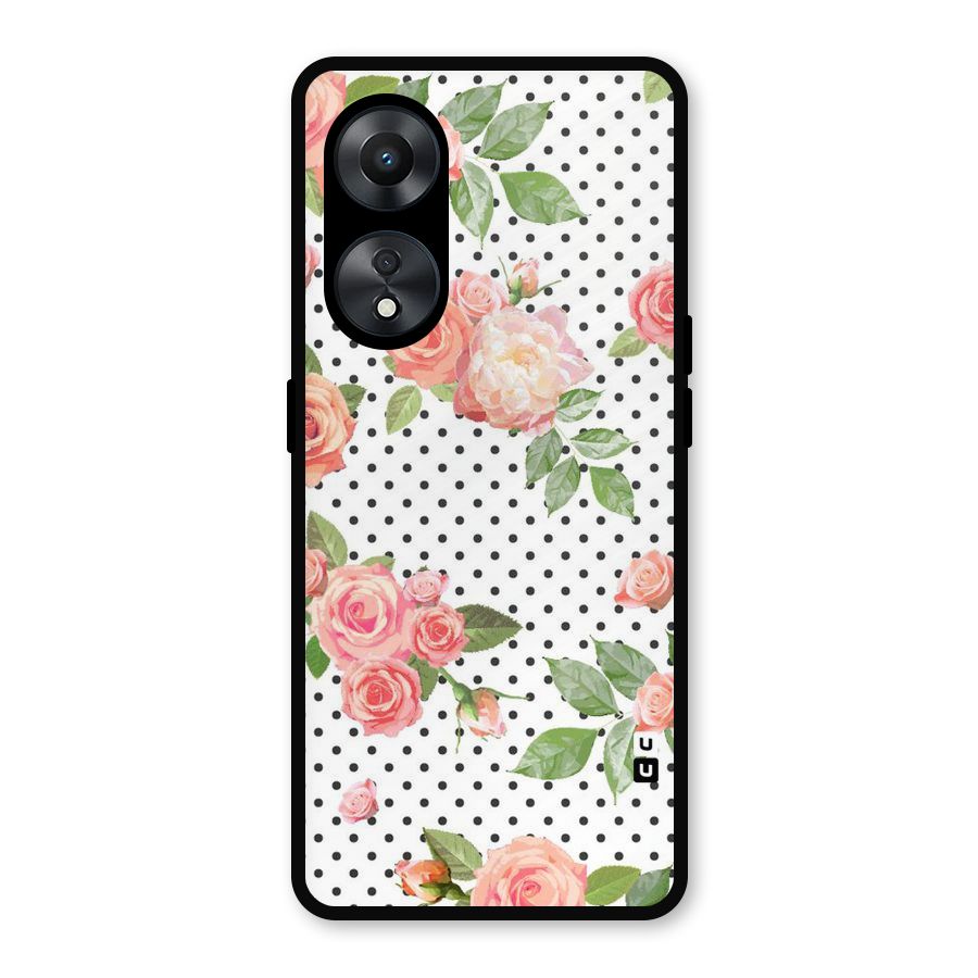 Polka Bloom White Metal Back Case for Oppo A78