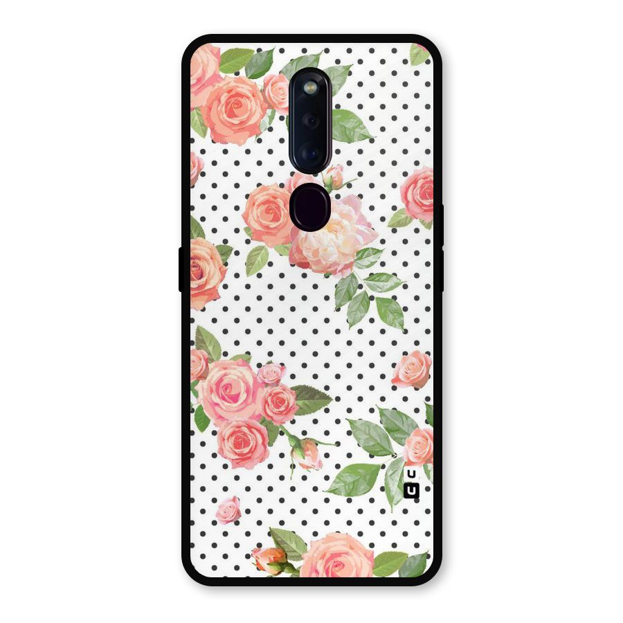 Polka Bloom White Metal Back Case for Oppo F11 Pro