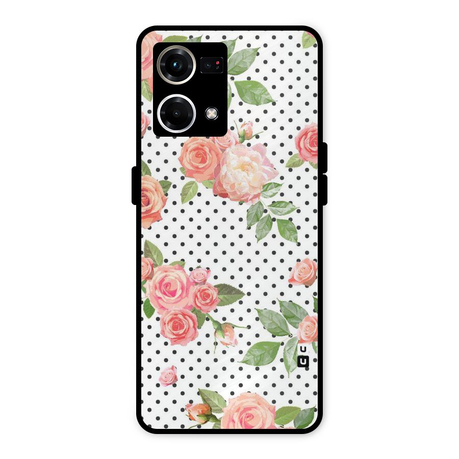 Polka Bloom White Metal Back Case for Oppo F21s Pro 4G