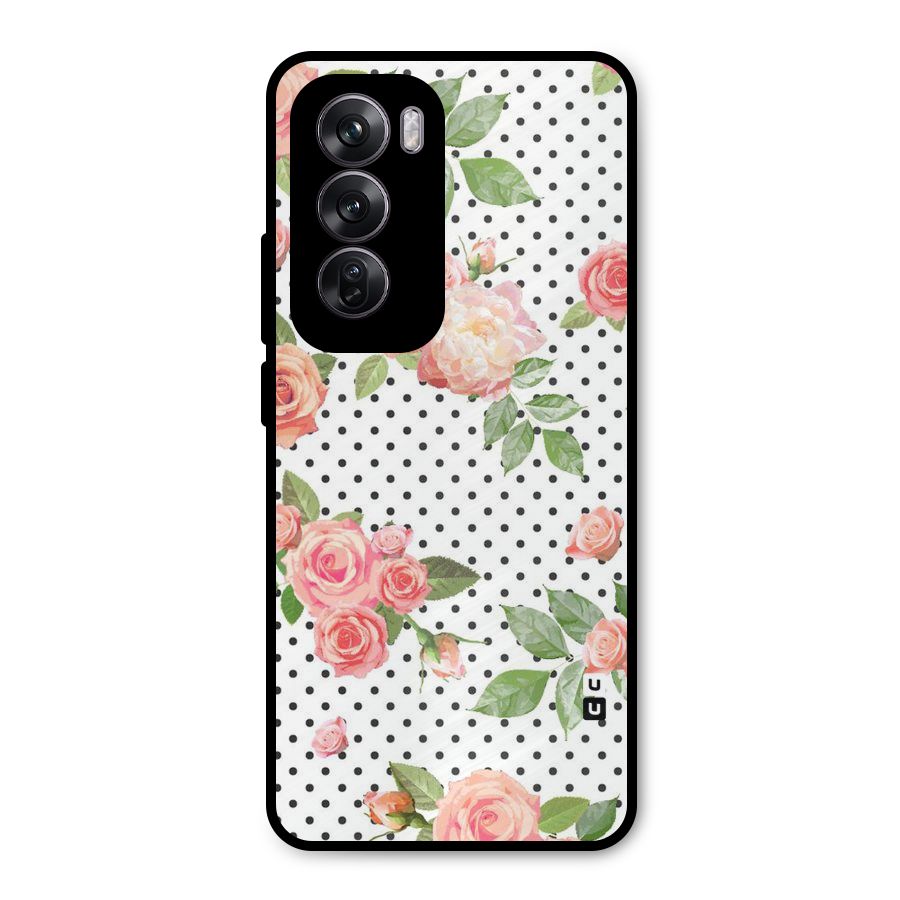Polka Bloom White Metal Back Case for Oppo Reno12 Pro