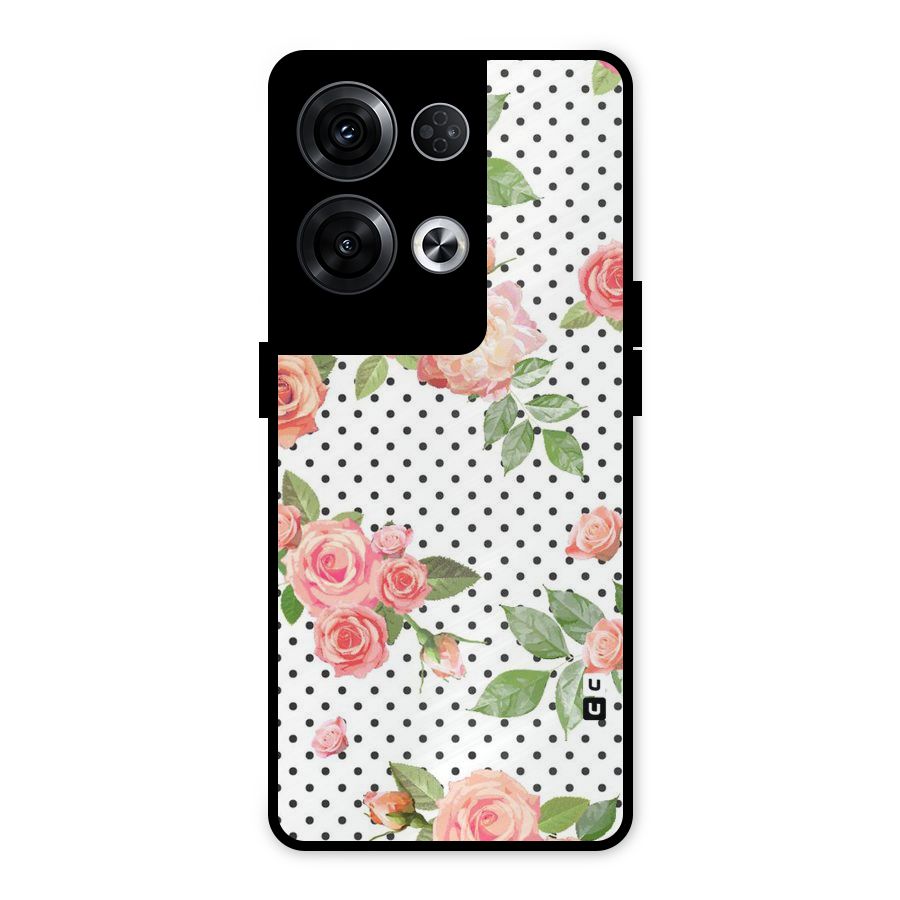 Polka Bloom White Metal Back Case for Oppo Reno8 Pro 5G