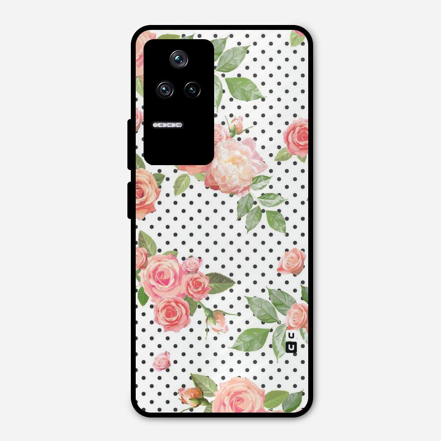 Polka Bloom White Metal Back Case for Poco F4 5G