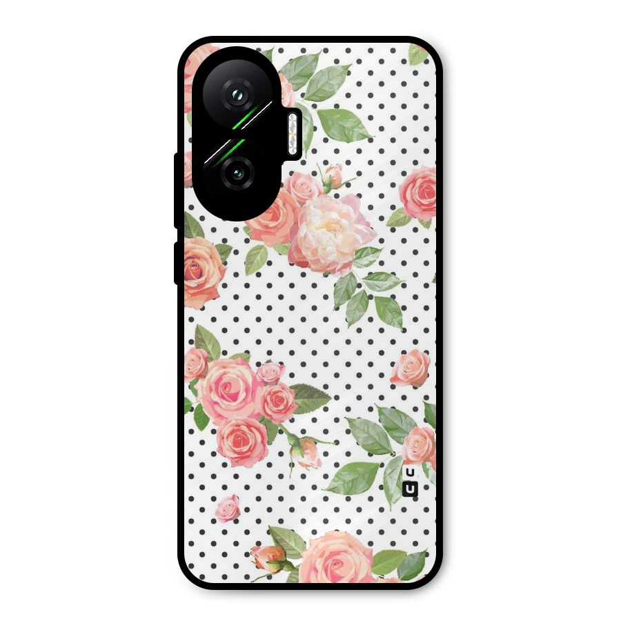 Polka Bloom White Metal Back Case for Poco F7
