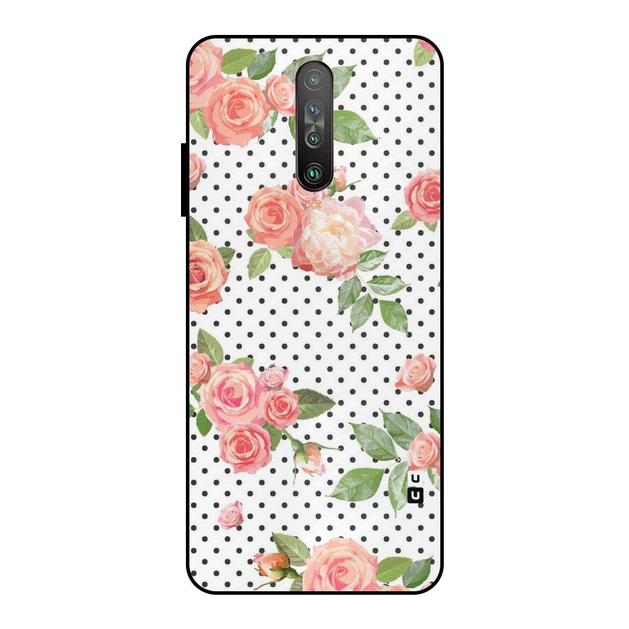 Polka Bloom White Metal Back Case for Poco X2