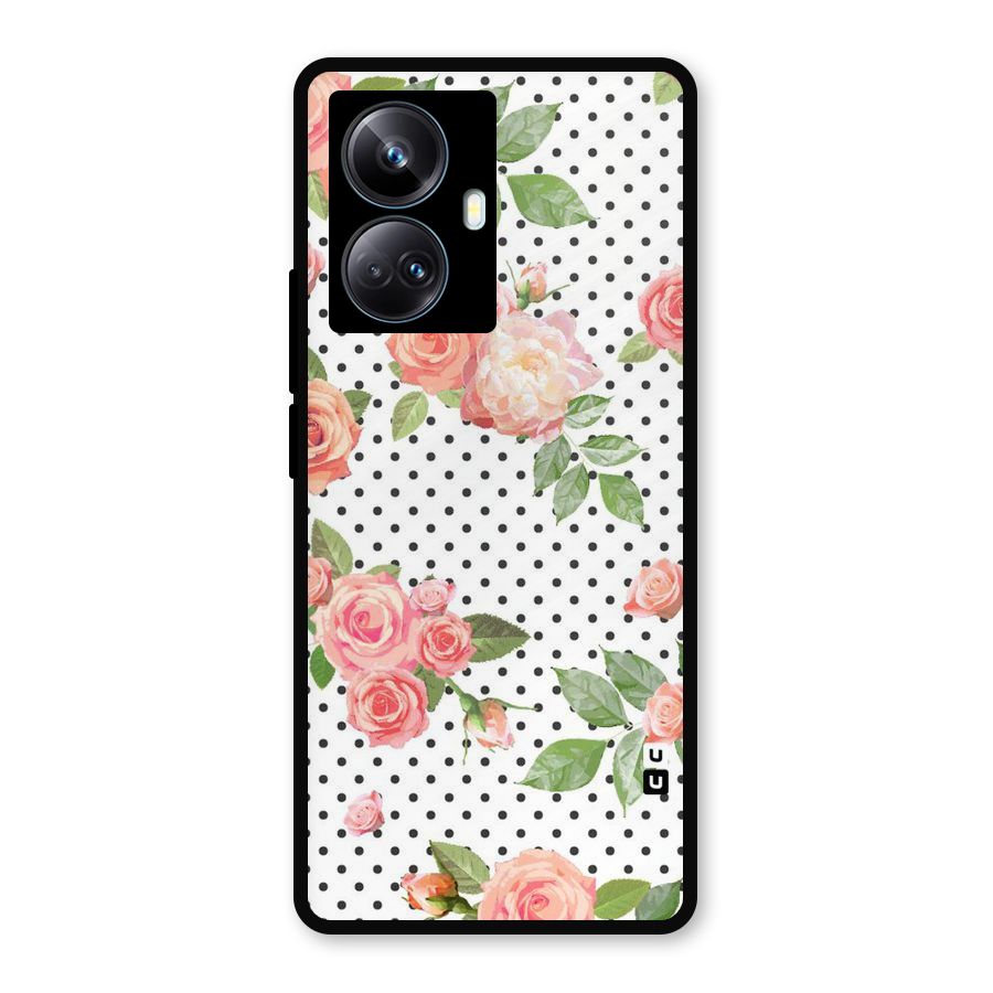 Polka Bloom White Metal Back Case for Realme 10 Pro Plus