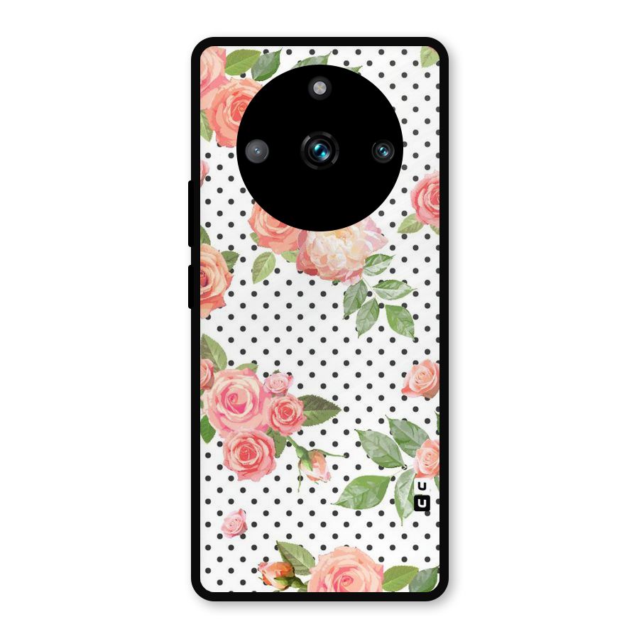 Polka Bloom White Metal Back Case for Realme 11 Pro Plus