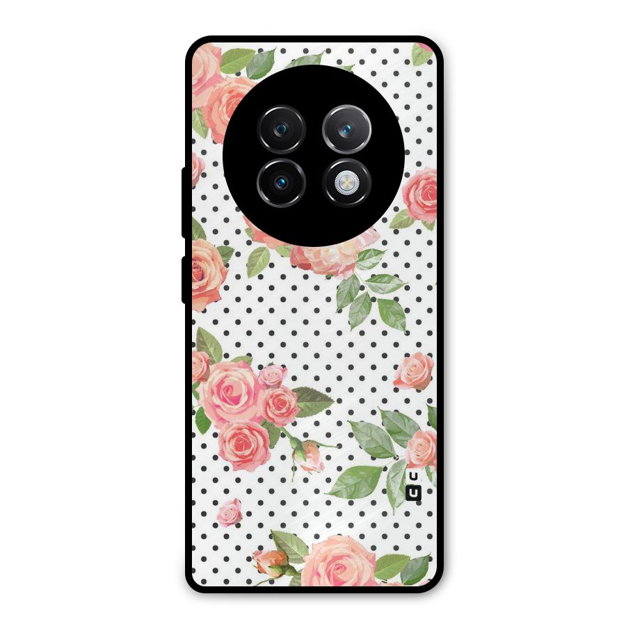 Polka Bloom White Metal Back Case for Realme 13 Plus