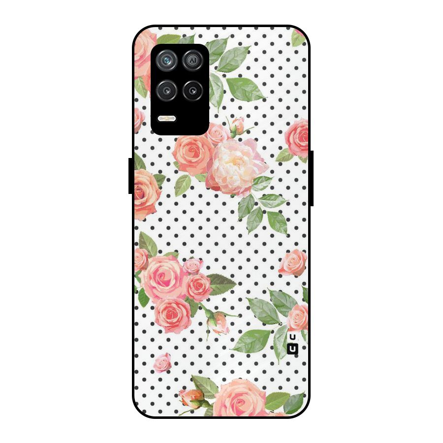 Polka Bloom White Metal Back Case for Realme 9 5G