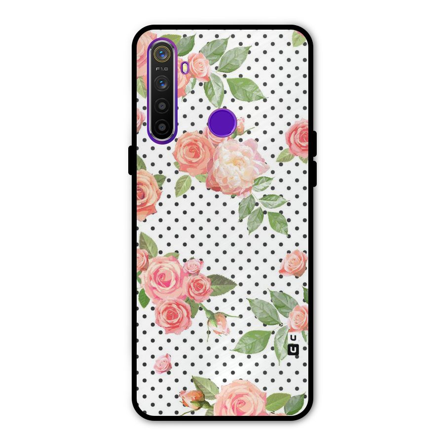 Polka Bloom White Metal Back Case for Realme Narzo 10