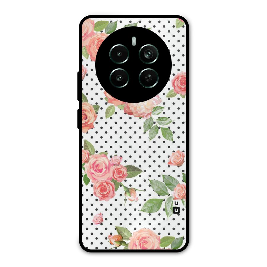 Polka Bloom White Metal Back Case for Realme Narzo 70 Pro