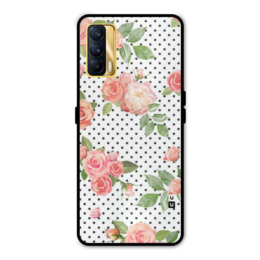 Polka Bloom White Metal Back Case for Realme X7