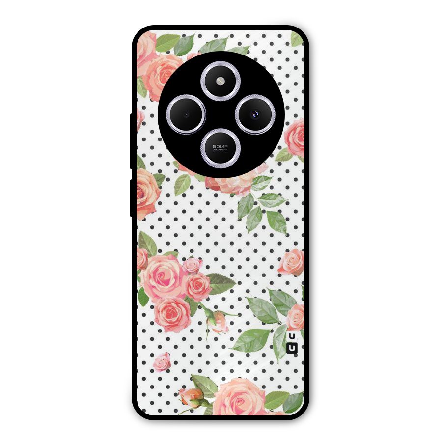 Polka Bloom White Metal Back Case for Redmi A4