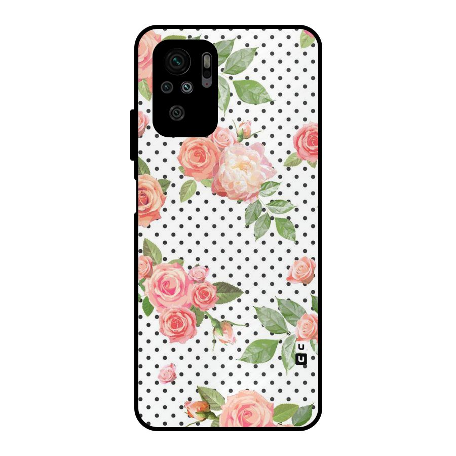Polka Bloom White Metal Back Case for Redmi Note 10S