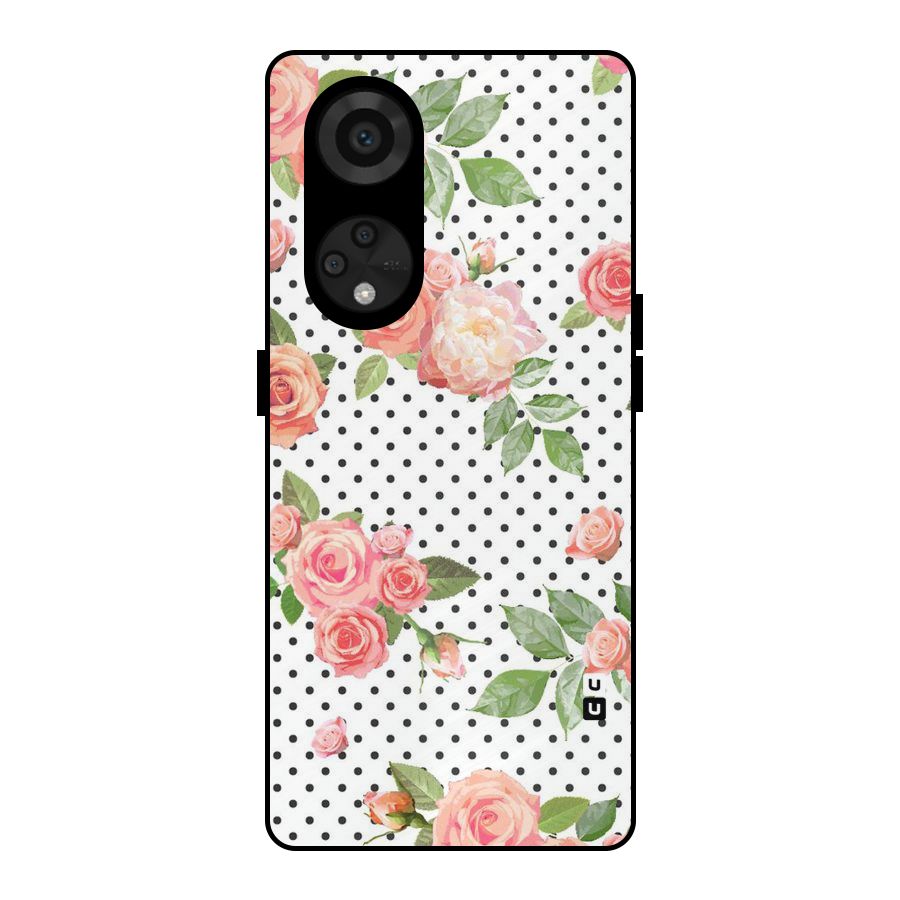 Polka Bloom White Metal Back Case for Reno8 T 5G