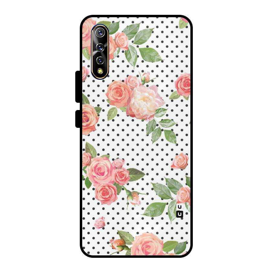 Polka Bloom White Metal Back Case for Vivo S1