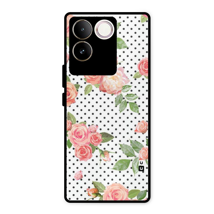 Polka Bloom White Metal Back Case for Vivo T2 Pro