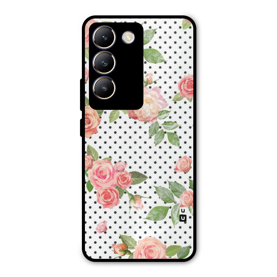 Polka Bloom White Metal Back Case for Vivo T3 5G