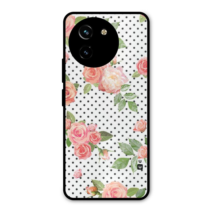 Polka Bloom White Metal Back Case for Vivo T3x