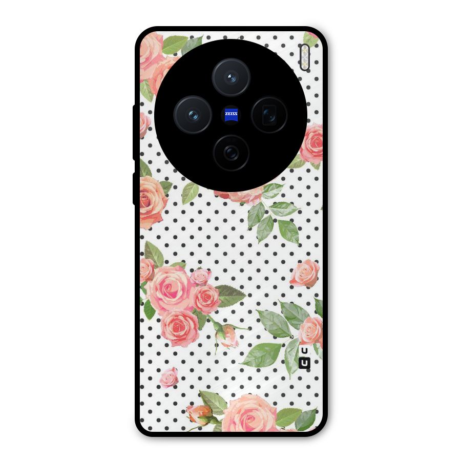 Polka Bloom White Metal Back Case for Vivo X200
