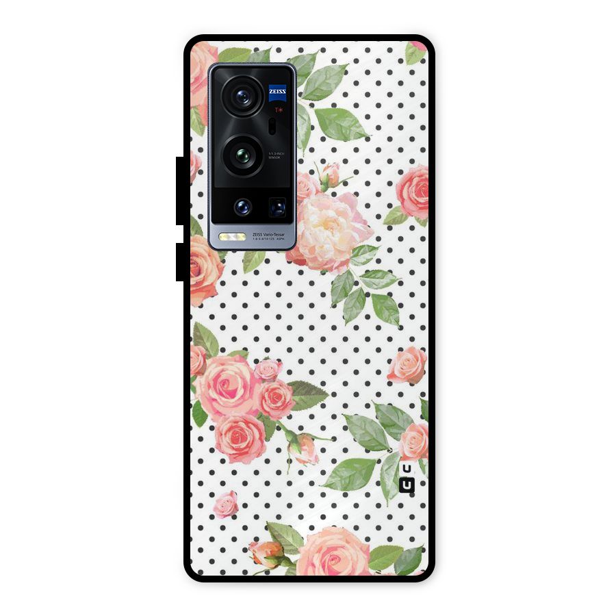 Polka Bloom White Metal Back Case for Vivo X60 Pro Plus