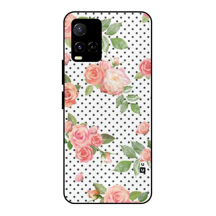 Polka Bloom White Metal Back Case for Vivo Y21T