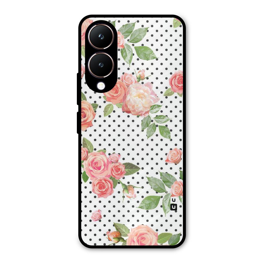 Polka Bloom White Metal Back Case for Vivo Y28