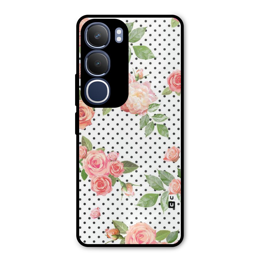 Polka Bloom White Metal Back Case for Vivo Y29