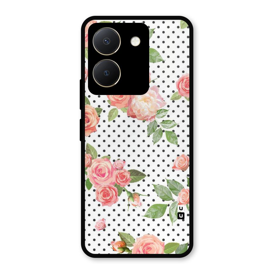 Polka Bloom White Metal Back Case for Vivo Y36
