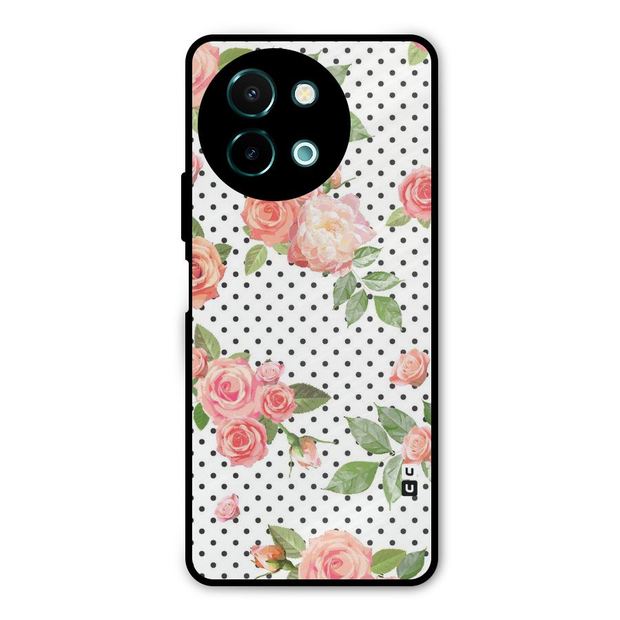 Polka Bloom White Metal Back Case for Vivo Y58
