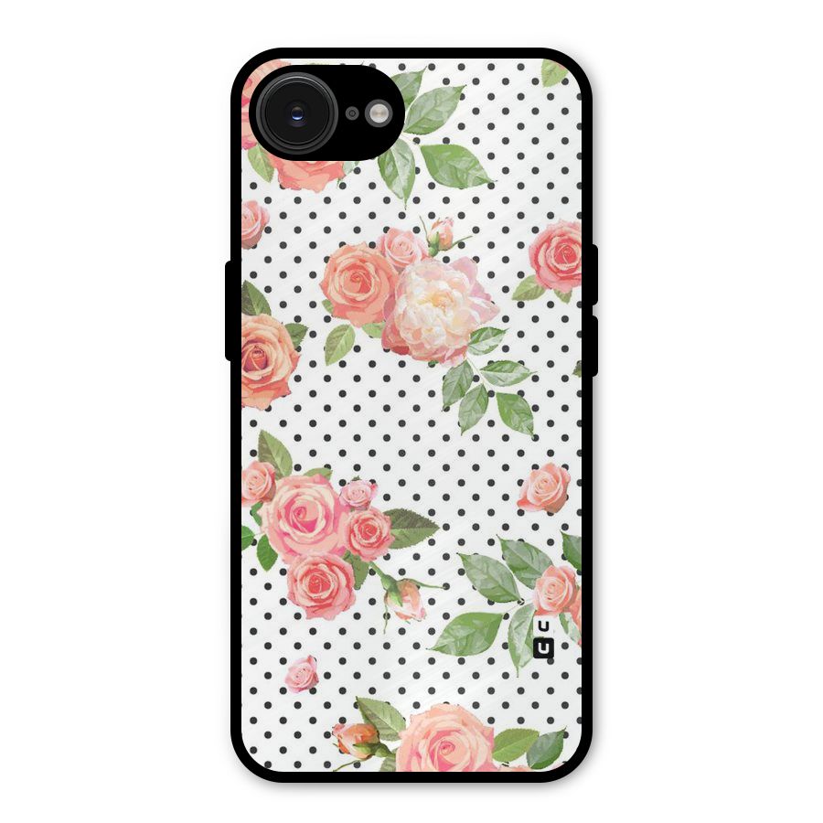 Polka Bloom White Metal Back Case for iPhone 16e