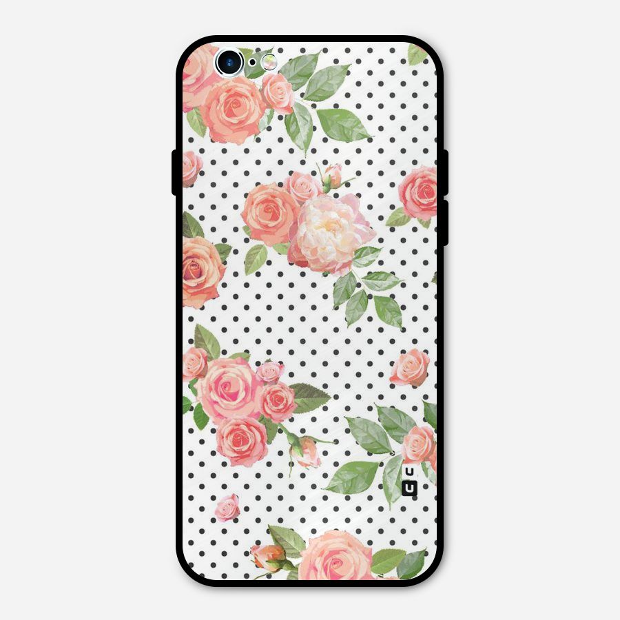 Polka Bloom White Metal Back Case for iPhone 6 6s