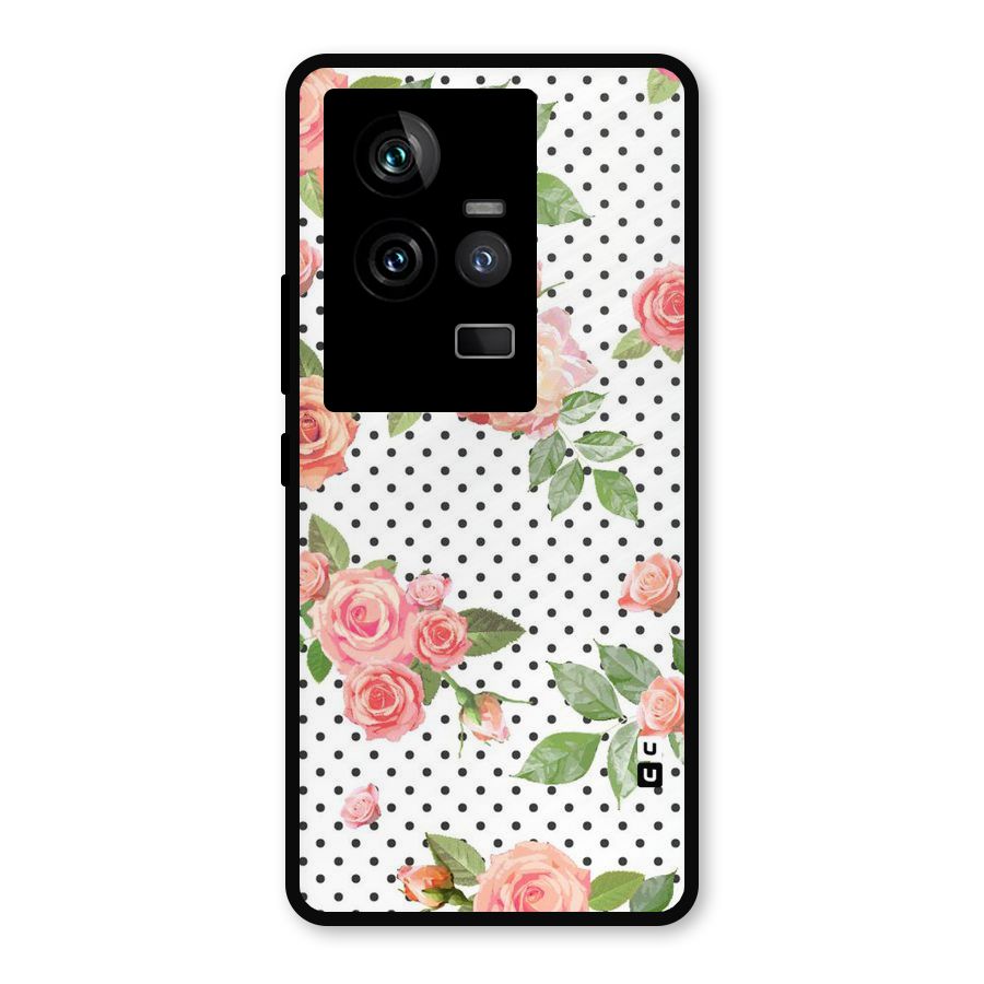 Polka Bloom White Metal Back Case for iQOO 11 5G