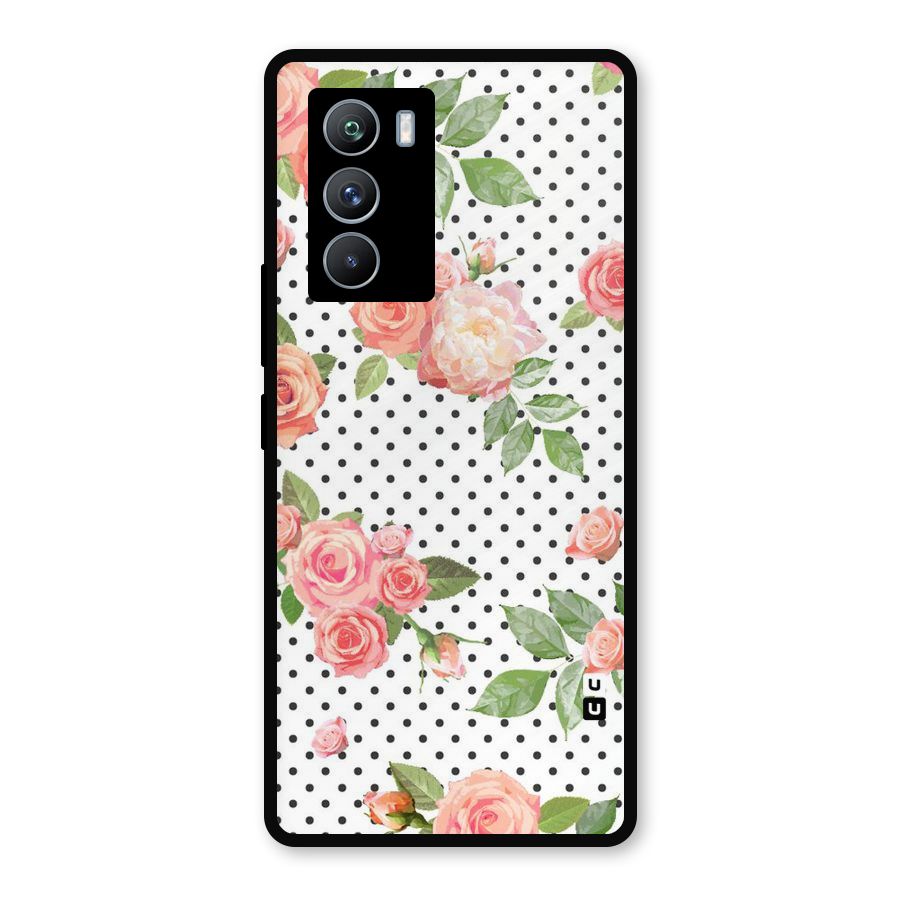 Polka Bloom White Metal Back Case for iQOO 9 SE