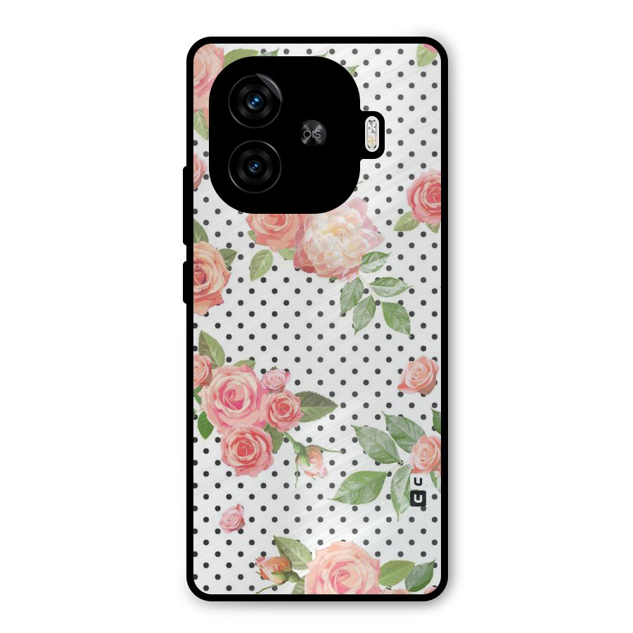 Polka Bloom White Metal Back Case for iQOO Neo 10R