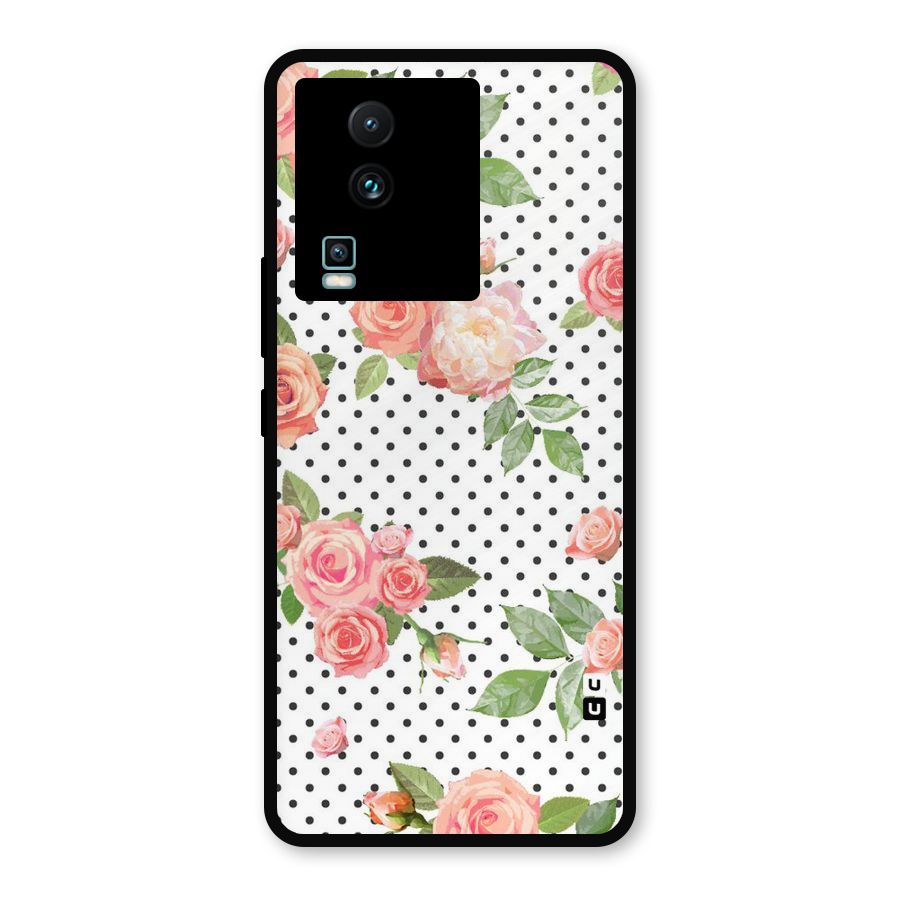 Polka Bloom White Metal Back Case for iQOO Neo 7
