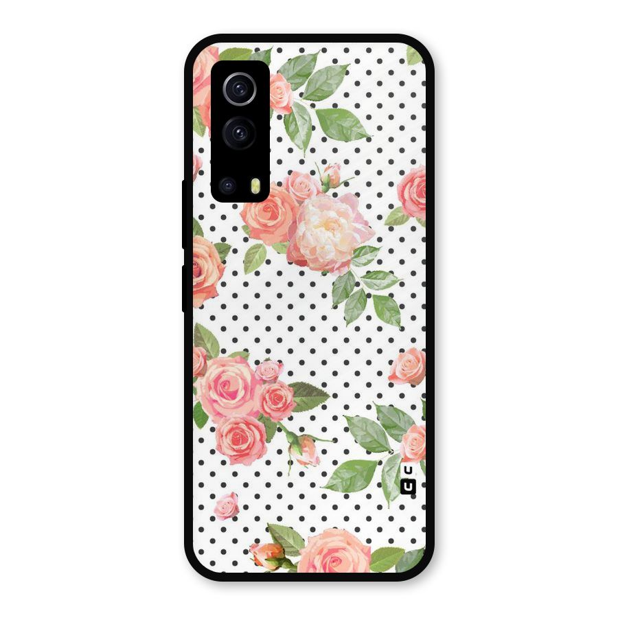 Polka Bloom White Metal Back Case for iQOO Z3