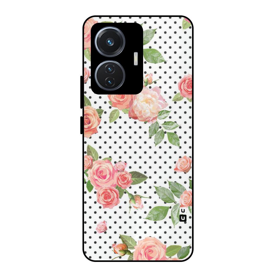 Polka Bloom White Metal Back Case for iQOO Z6 44W