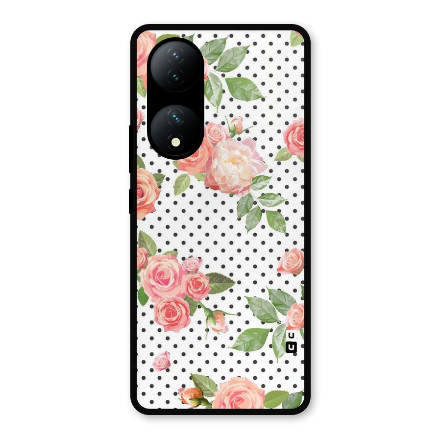 Polka Bloom White Metal Back Case for iQOO Z7s