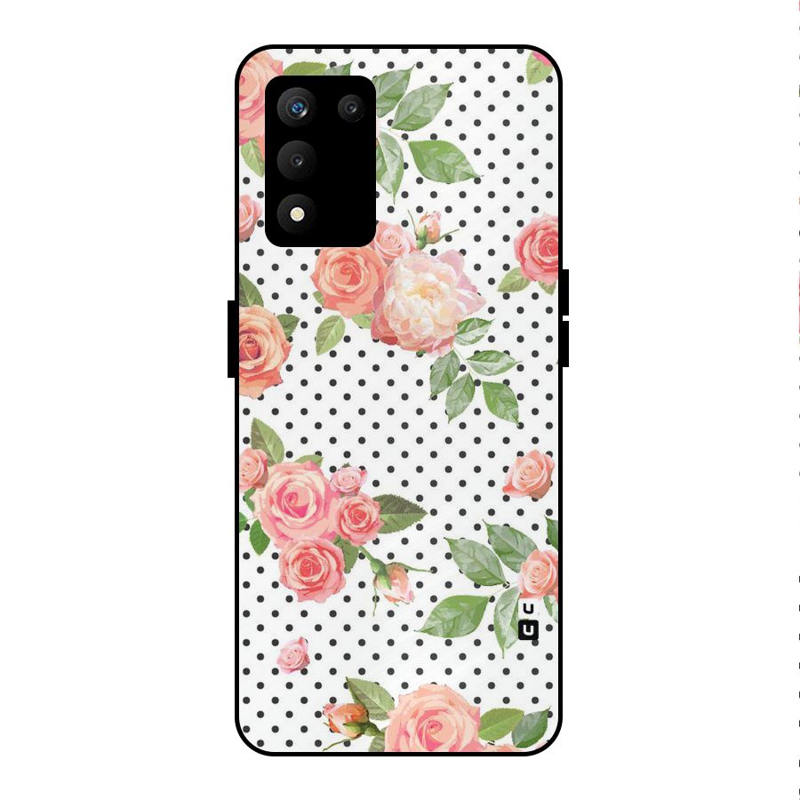 Polka Bloom White Metal Back Case for realme 9 5G SE