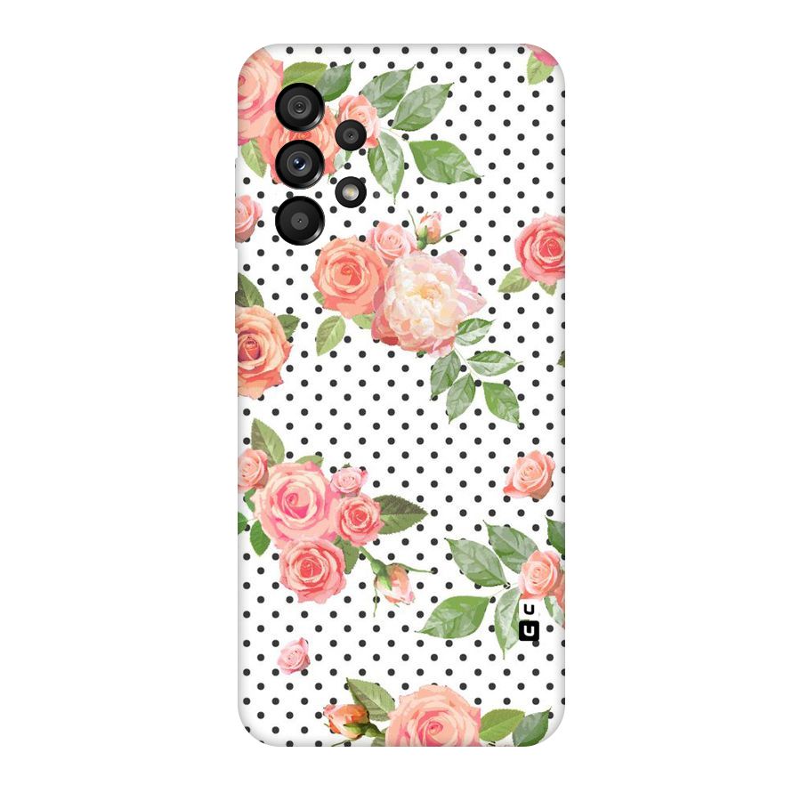 Polka Bloom White Original Polycarbonate Back Case for Galaxy A73 5G