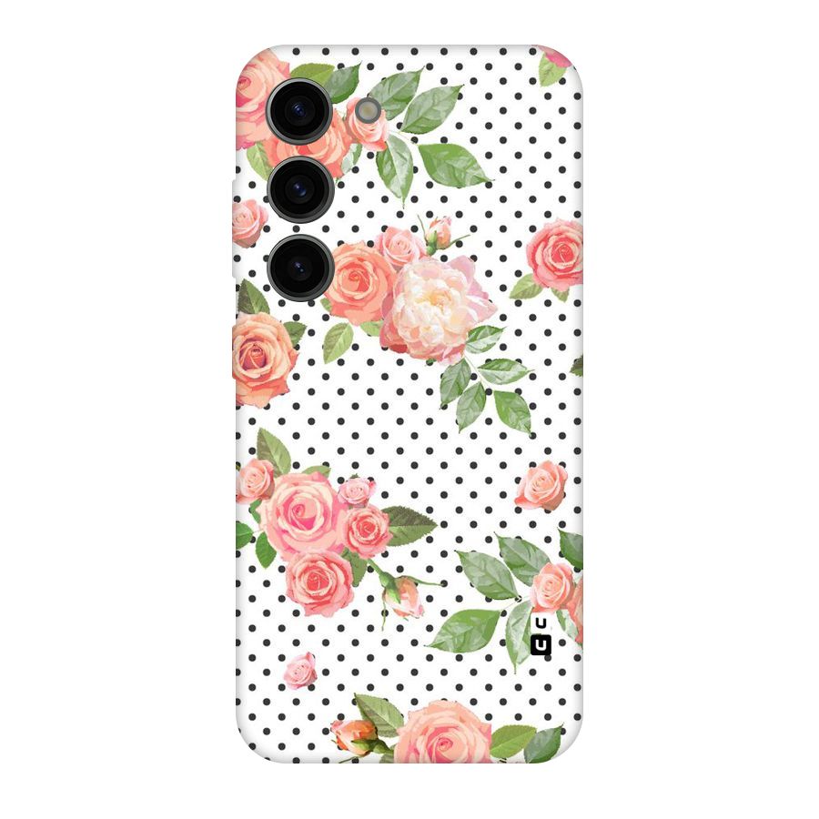 Polka Bloom White Original Polycarbonate Back Case for Galaxy S23